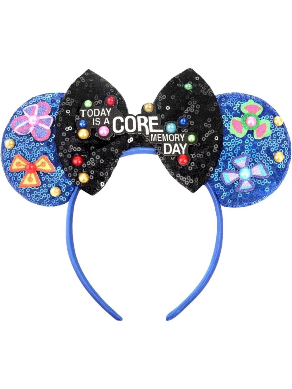 Women Black Blue Cartoon Mickey Mouse Costume Headband For Cosplay